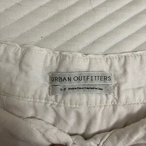 Urban Outfitters Linen Button-Front Skirt — White/ cream
